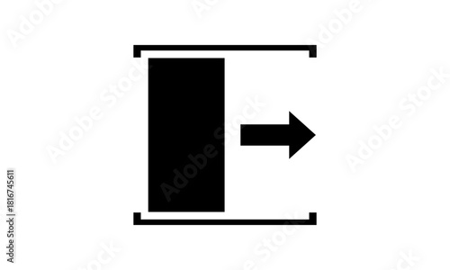 Piktogramm Schiebetür – Tür nach rechts öffnen / Professionelle Gebäudebeschilderung