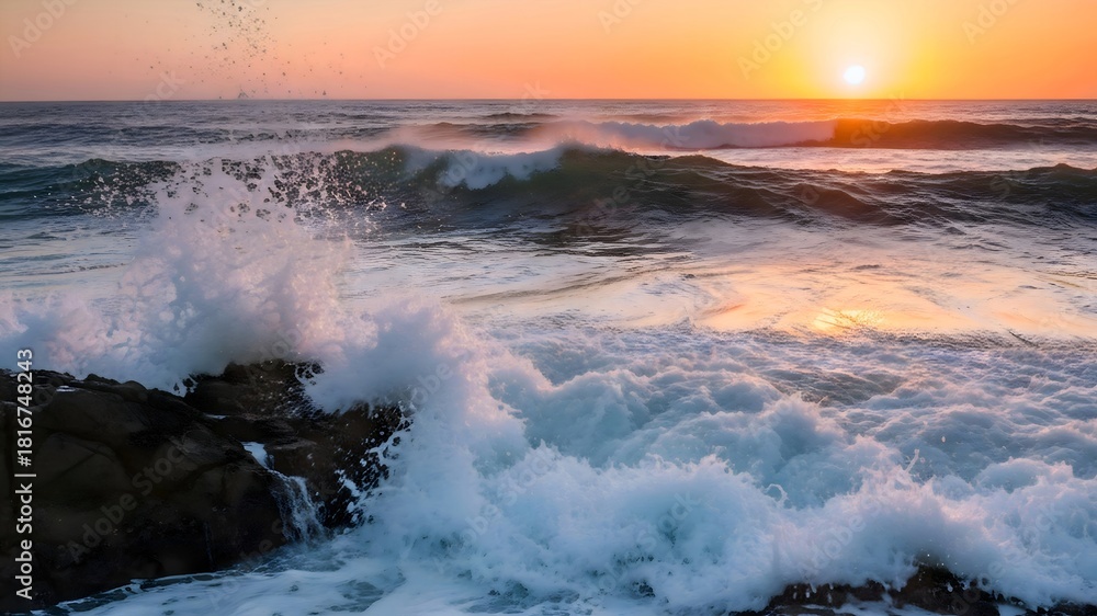 Fototapeta premium Sunset over the sea