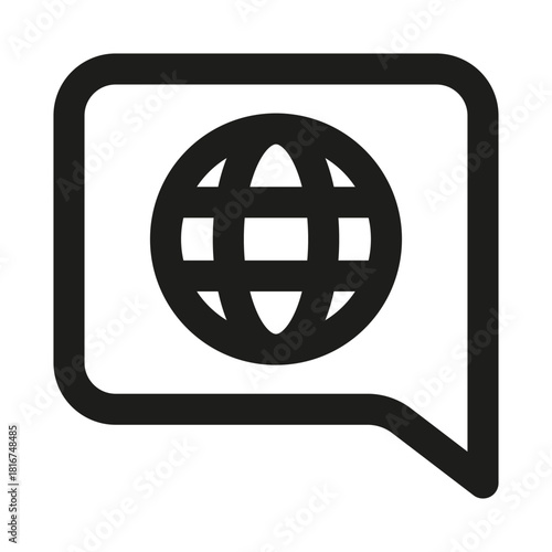 Language Translation Icon. Modern professional minimal line graphic illustrating multilingual communication, interpretation, global language and text conversion