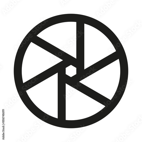 Camera Shutter Icon. Modern professional minimal line graphic illustrating photography, photo capture, lens operation and media recording