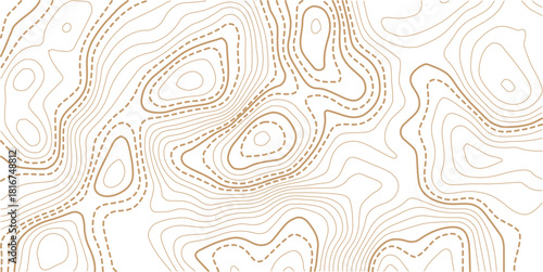 Luxury gold abstract topographic map background with golden lines texture,Mountain trail terrain or path. Vector illustration.