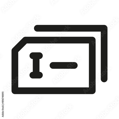 Input Field Icon. Modern professional minimal line graphic illustrating text entry, form filling, data input and digital interaction