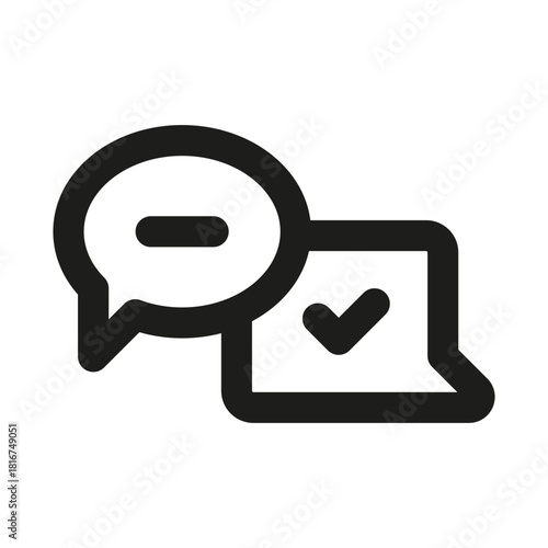 Messaging Icon. Modern professional minimal line graphic illustrating communication, chat, conversation, text exchange and digital interaction