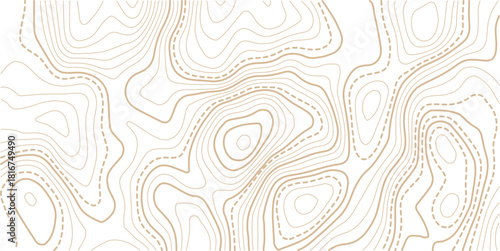Abstract topo contour map on white background, Topographic map Topographic contour lines map seamless pattern.Topography background. Vector banner. 