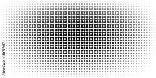 Black-white gradient halftone dots background. Pop art in vector illustration for your creative design