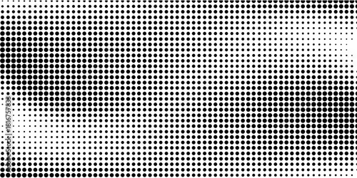 Black-white gradient halftone dots background. vector