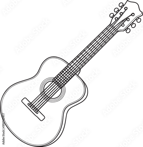 acoustic guitar isolated on white