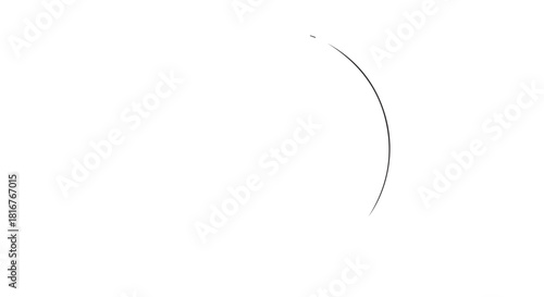 Minimalist abstract arc design with a soft grey curve on a white background.