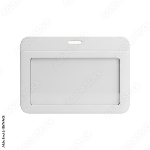 Free Download Blank white plastic identification badge holder features a slot for attachment - GFXLoad