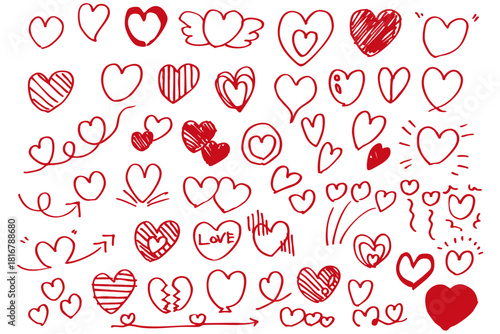 ハートのイラスト素材のセット　ベクター