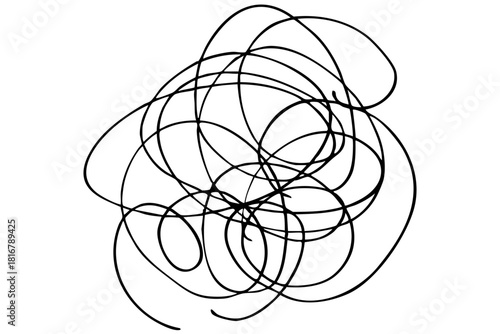 手描きのぐちゃぐちゃに書いたモヤモヤのイメージ　ストレス　不満　鬱病