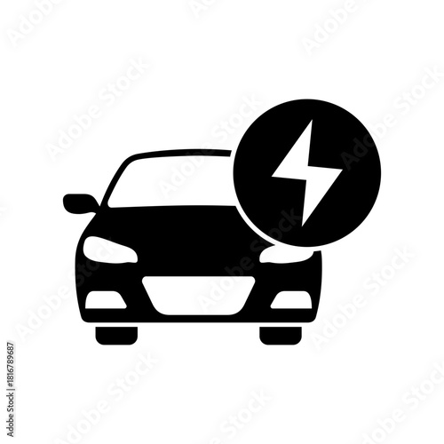 Electric car icon line vector design