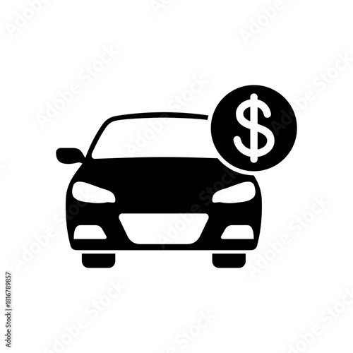 car price icon silhouette vector design