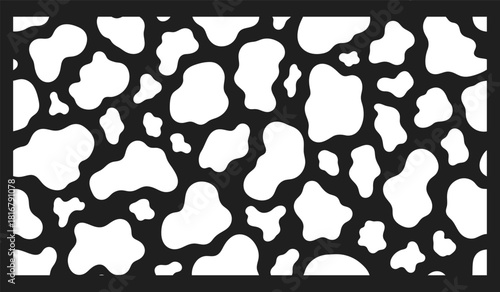 Black and white cow print pattern seamless texture background