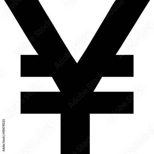 yen symbol on black