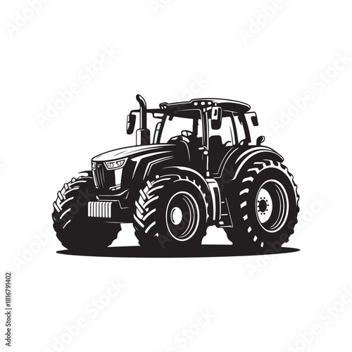 old tractor isolated on white.vector eps 10