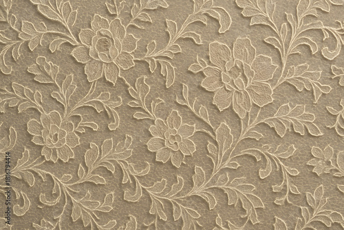 Elegant floral embossed wallpaper texture