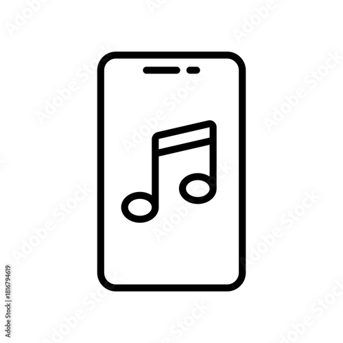 mobile phone music icon vector design illustration