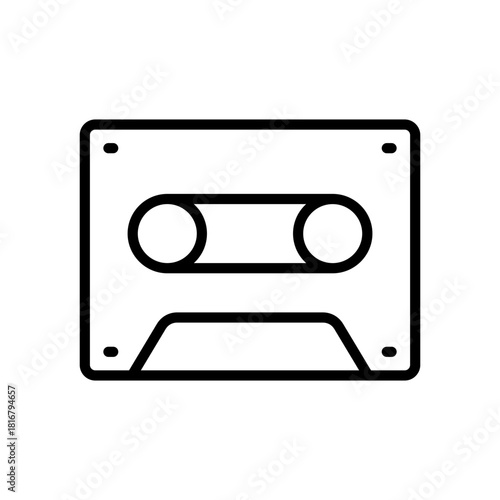 Cassette tape icon line vector design