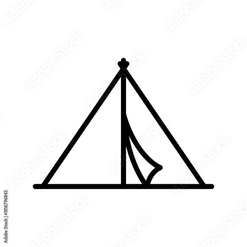 tent camping icon line vector design