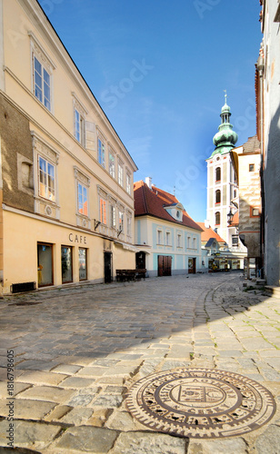 Street at Cesky Krumlov. in Czech Republic