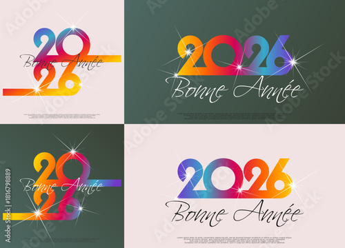 Bonne année - meilleurs vœux 2026 - vecteur pour affiche bannière salutation et célébration du nouvel an 2026.