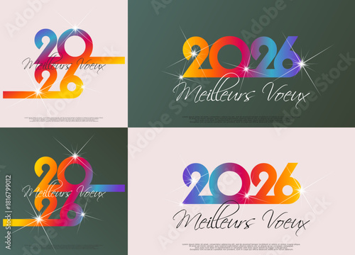 Bonne année - meilleurs vœux 2026 - vecteur pour affiche bannière salutation et célébration du nouvel an 2026.