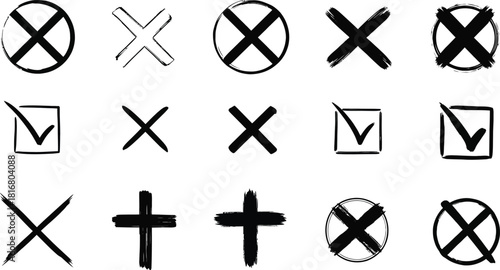  cross x vector icon. no wrong symbol. delete, vote sign. graphic design element set on white background