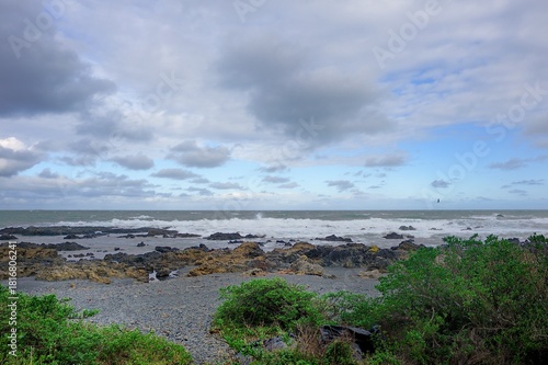 Storm waves bringing in the floating debris