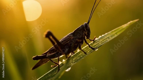 Wallpaper Mural Grasshopper in Golden Morning Light Torontodigital.ca