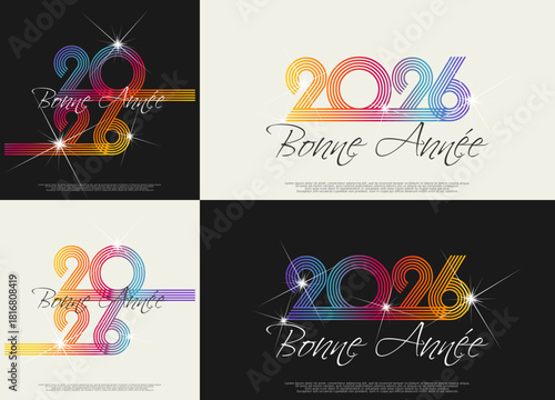 Bonne année - meilleurs vœux 2026 - vecteur pour affiche bannière salutation et célébration du nouvel an 2026.