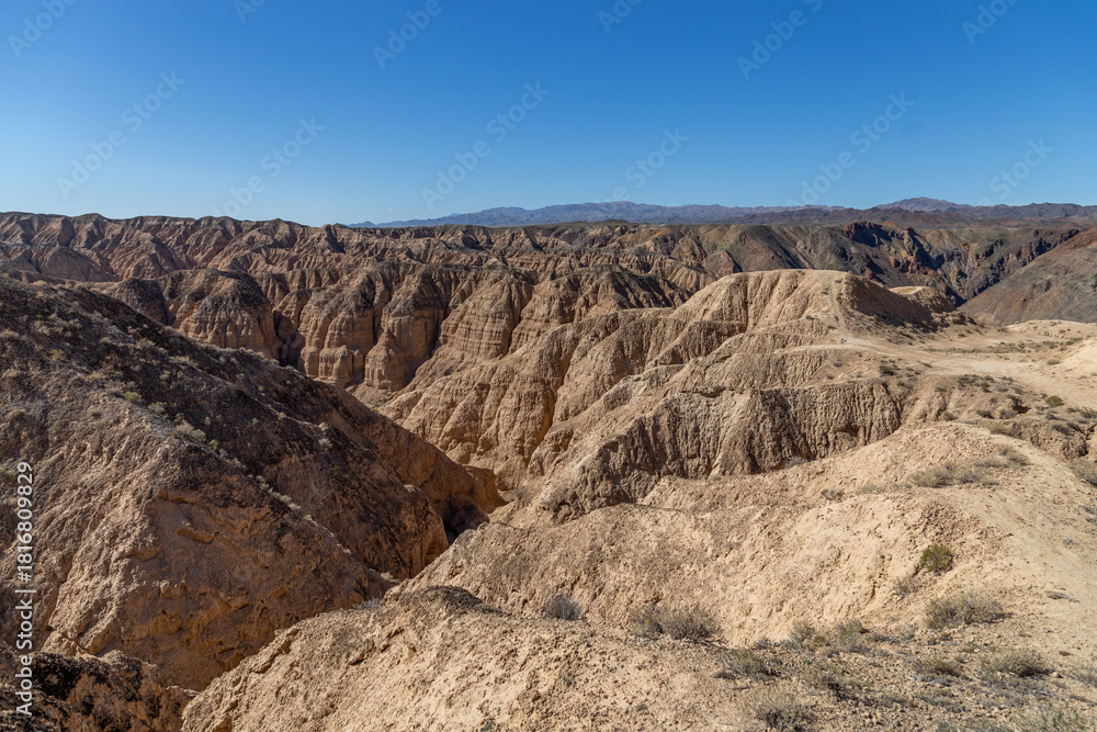 Fototapeta premium Moon Canyon. Charyn national park, Almaty region, Kazakhstan.