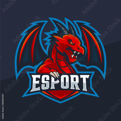 Wallpaper Mural Fierce Red Dragon Esport Mascot Logo Torontodigital.ca