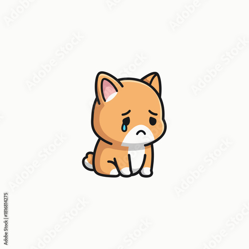 Depressed Holiday Napper Cute Flat Vector Icon. Simple graphic drawing of a weary character (Sam) looking disappointed, tired, or suffering from post-vacation blues syndrome.