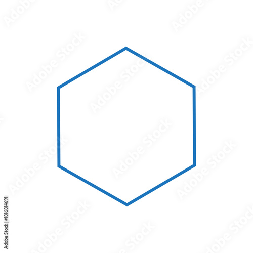 Stroke hexagon geometric vector shape