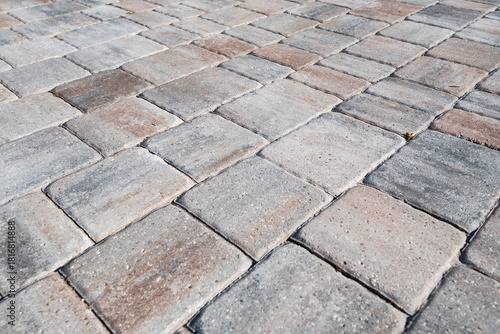 cobblestone driveway, sealant closeup concept