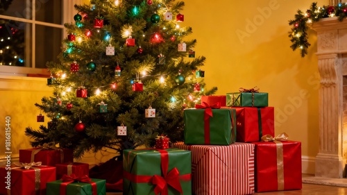 christmas tree and gifts