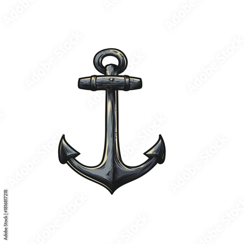 intage Nautical Anchor Illustration maritime ocean.