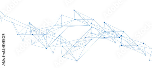 Abstract tech network connection dots. Digital technology and big data analysis background. White background with plexus lines.abstract geometric background