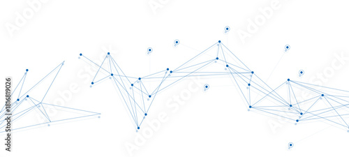 Abstract tech network connection dots. Digital technology and big data analysis background. White background with plexus lines.abstract background vector