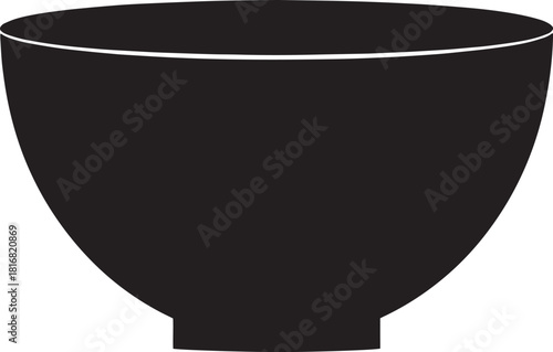 Minimalist Black Bowl Illustration for Design and Culinary Concepts a Vector Graphic Image