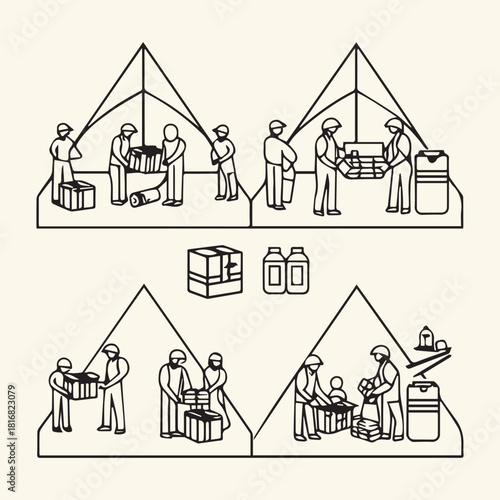 Volunteer appreciation and inclusive community vector pack — youth events, senior helpers, eco cleanup, online volunteering, and thank you celebration