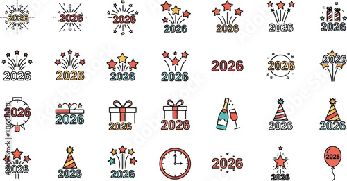 Collection of small icons including a snowflake, chess pieces, a clock, and a Christmas tree symbols