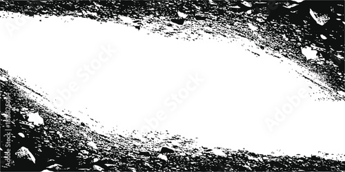 Monochrome abstract grunge texture design with central blank space