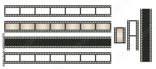Film strip. Vintage film strip old retro cinema movie strip video recording.