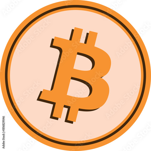 Cryptocurrencies and logos. 3D Bitcoin-BTC logo drawings.