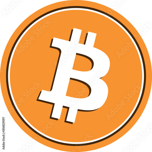 Cryptocurrencies and logos. 3D Bitcoin-BTC logo drawings.