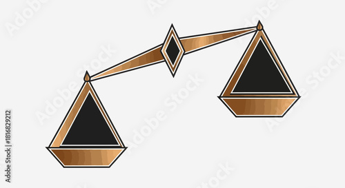 A Golden Scale Symbolizing Justice and Balance Against a White Background