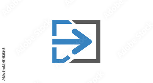 Abstract Arrow Exit Icon Design Demonstrating Process, Movement, And Progression Forward