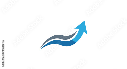 Abstract Arrow Logo Concept Depicting Growth, Progress, and Forward Movement Successfully